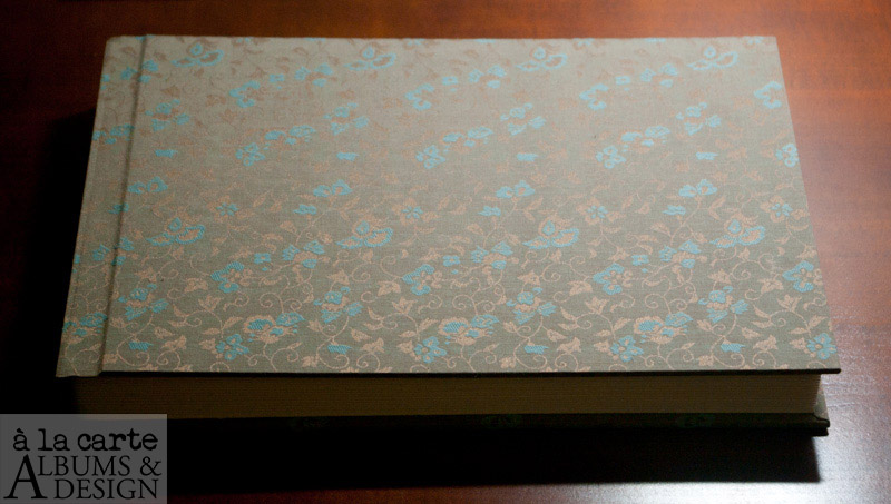 horizontal silk brocade album