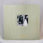 traditional matted album in celery shantung